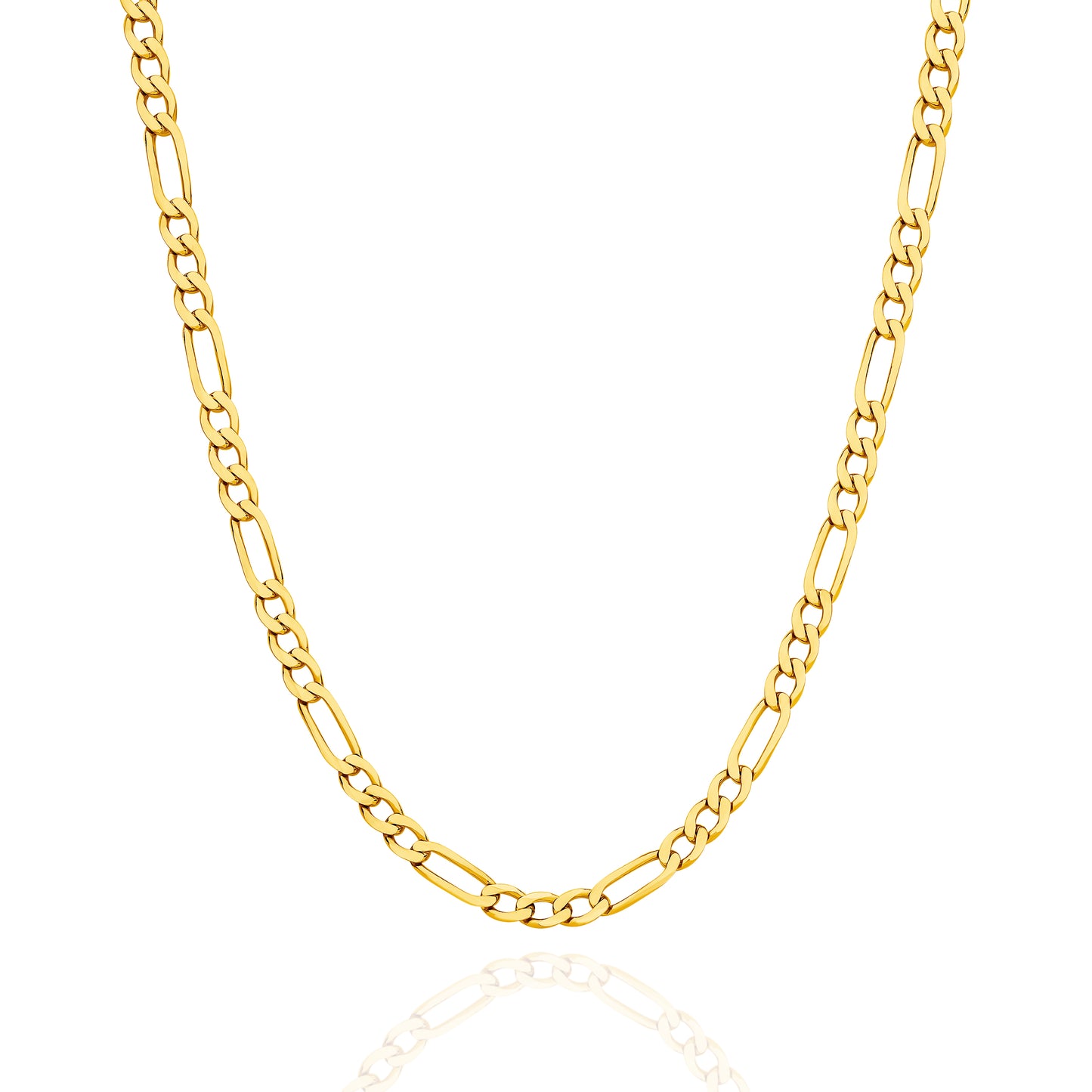 Levont Yellow Gold Flat Diamond Cut Figaro 1+3 Chain