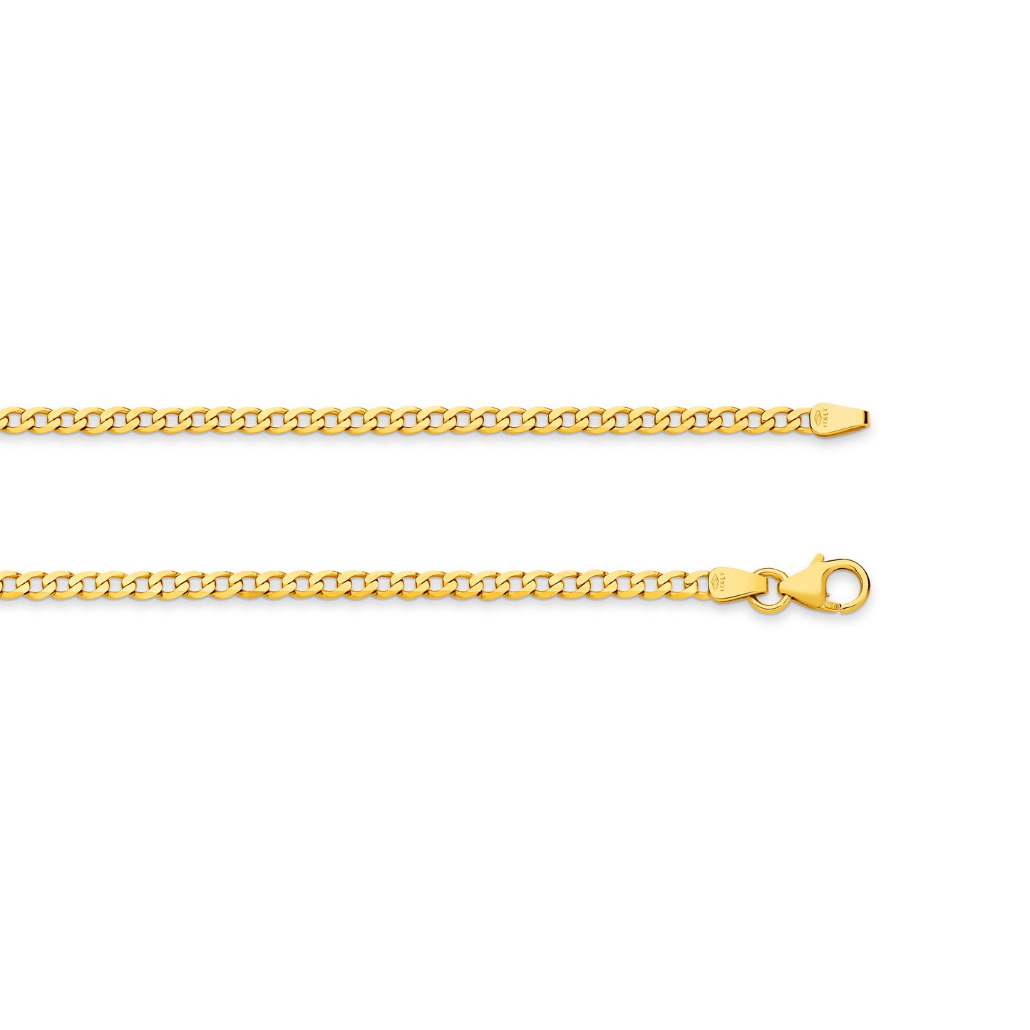 Levont Yellow Gold Diamond Cut Flat Curb Chain