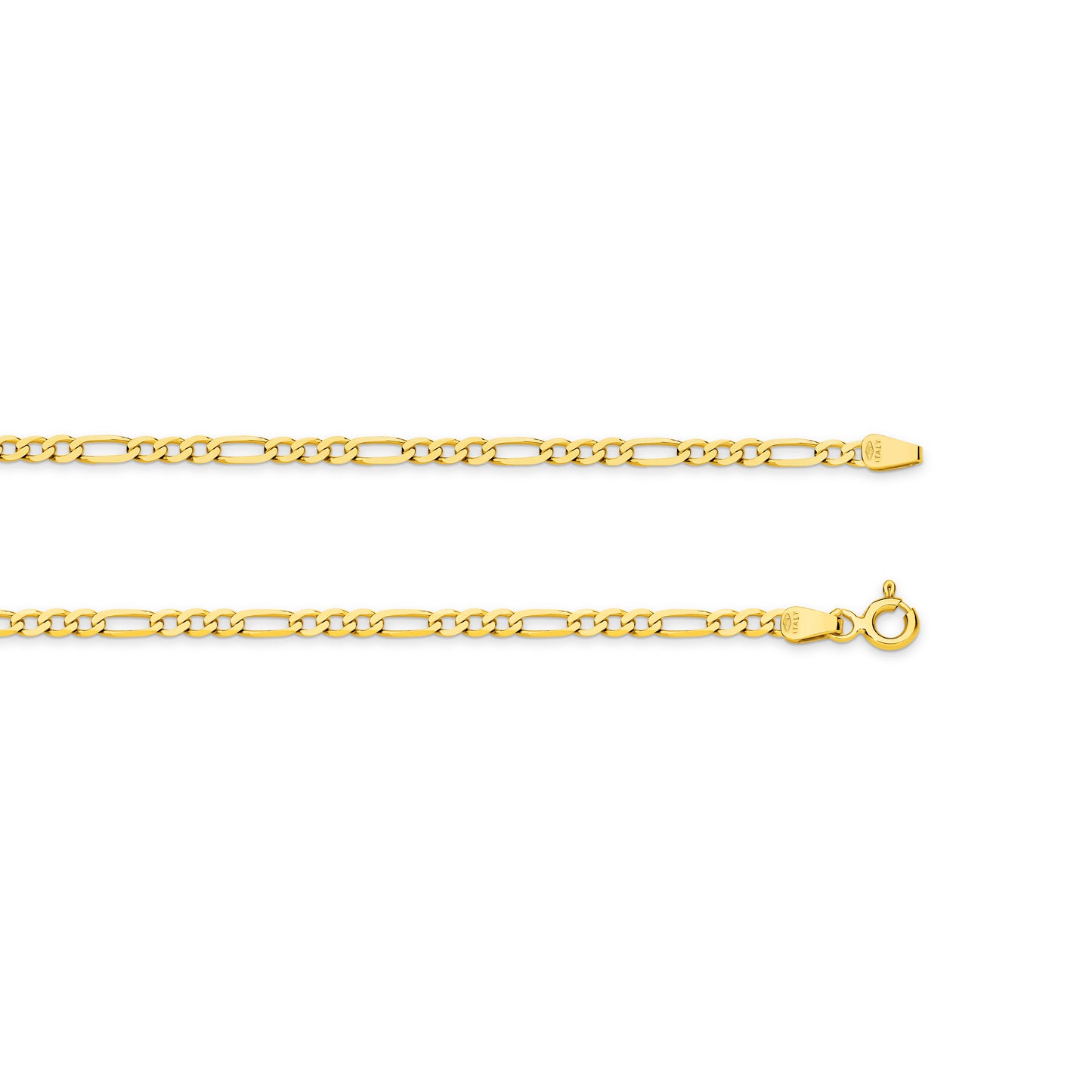 Levont Yellow Gold Flat Diamond Cut Figaro 1+3 Chain
