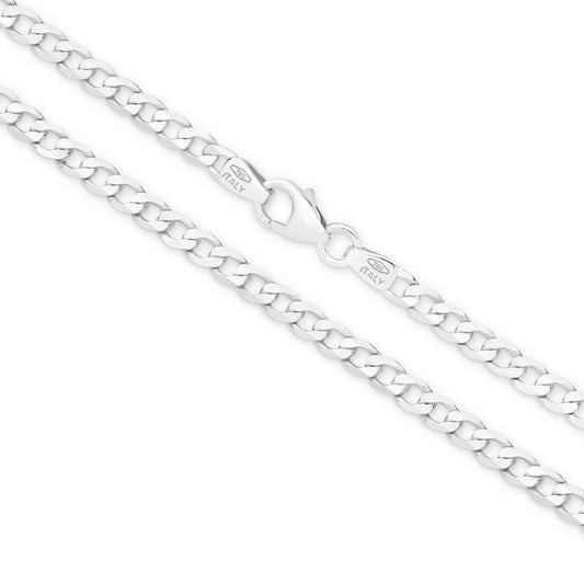 Levont White Gold Diamond Cut Flat Curb Chain