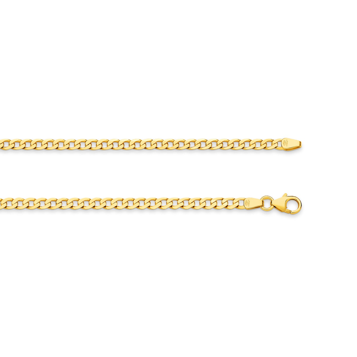 Levont Yellow Gold Diamond Cut Flat Curb Chain