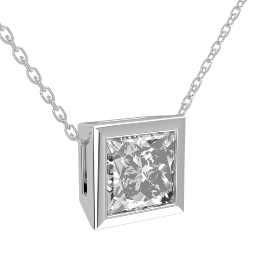 Levont Atelier Princess Cut Bezel Set Slider Pendant