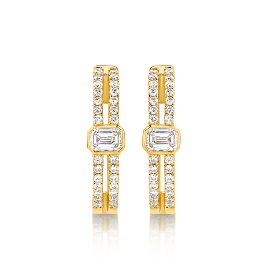 Levont Gold Hoop Diamond Earrings