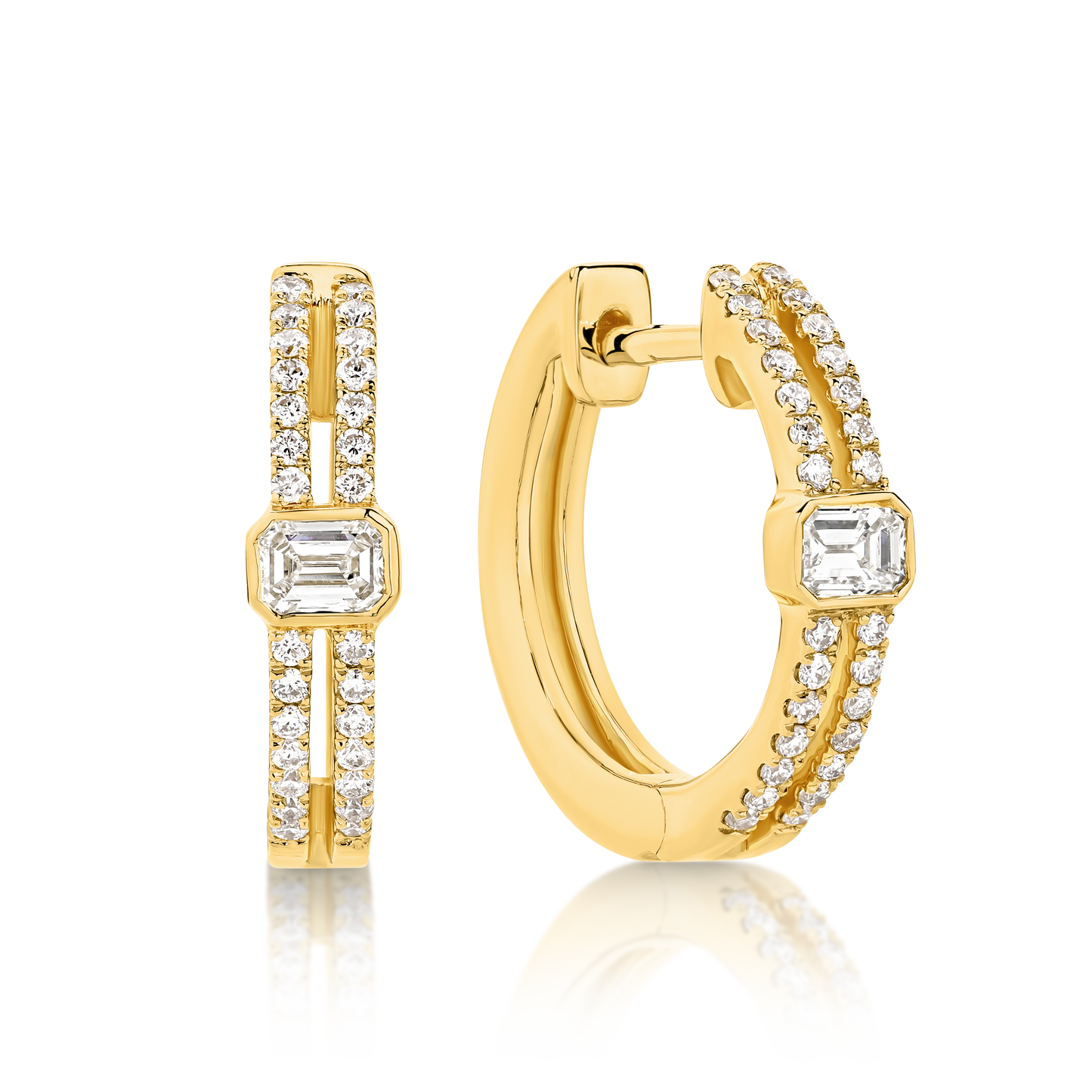 Levont Gold Hoop Diamond Earrings