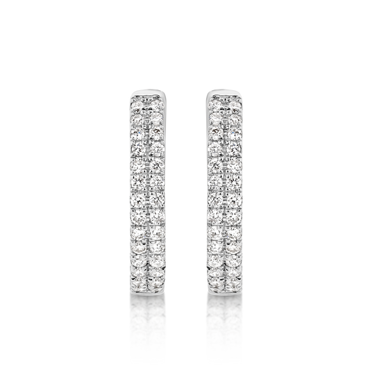 Levont White Gold Hoop Diamond Earrings