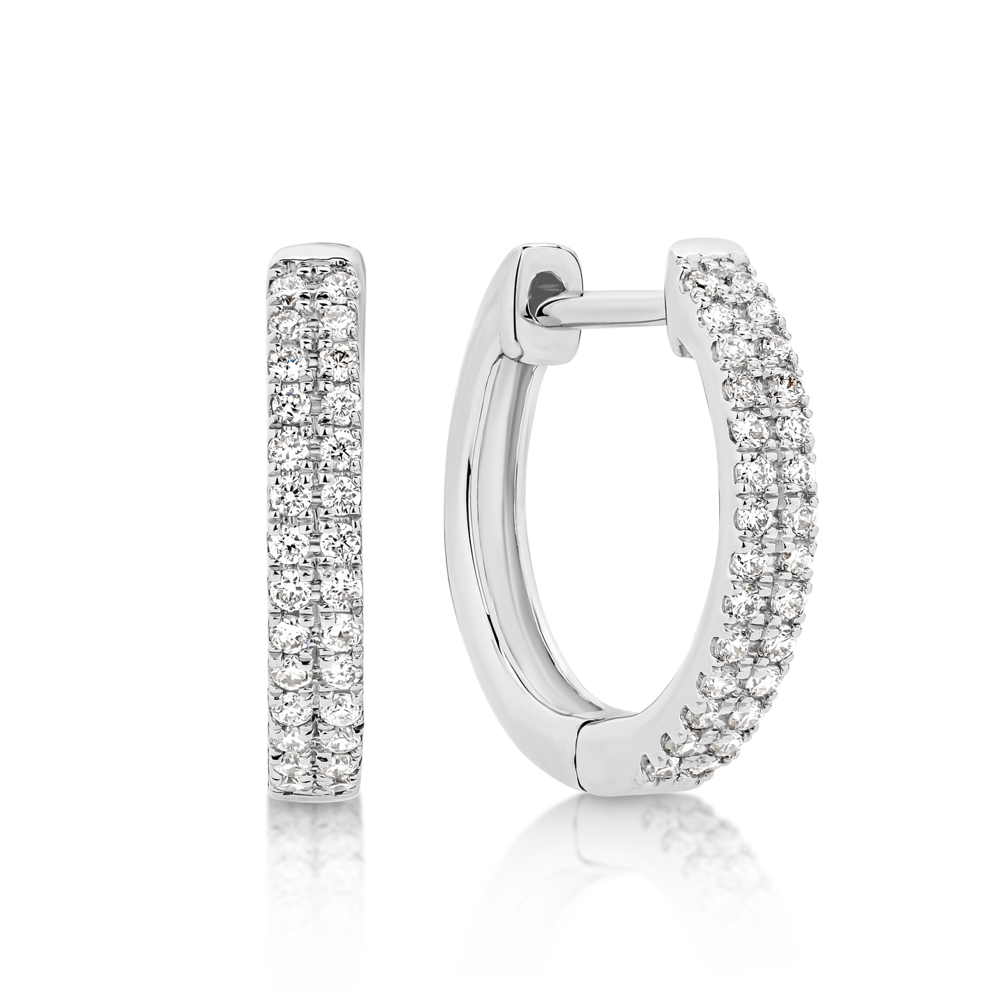 Levont White Gold Hoop Diamond Earrings