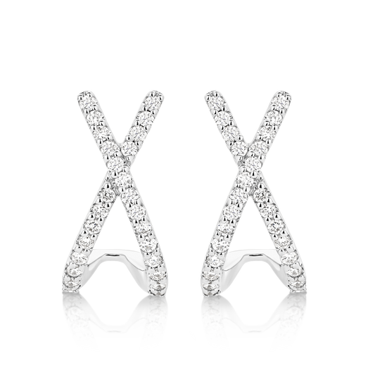 Levont Criss Cross Diamond Earring Studs