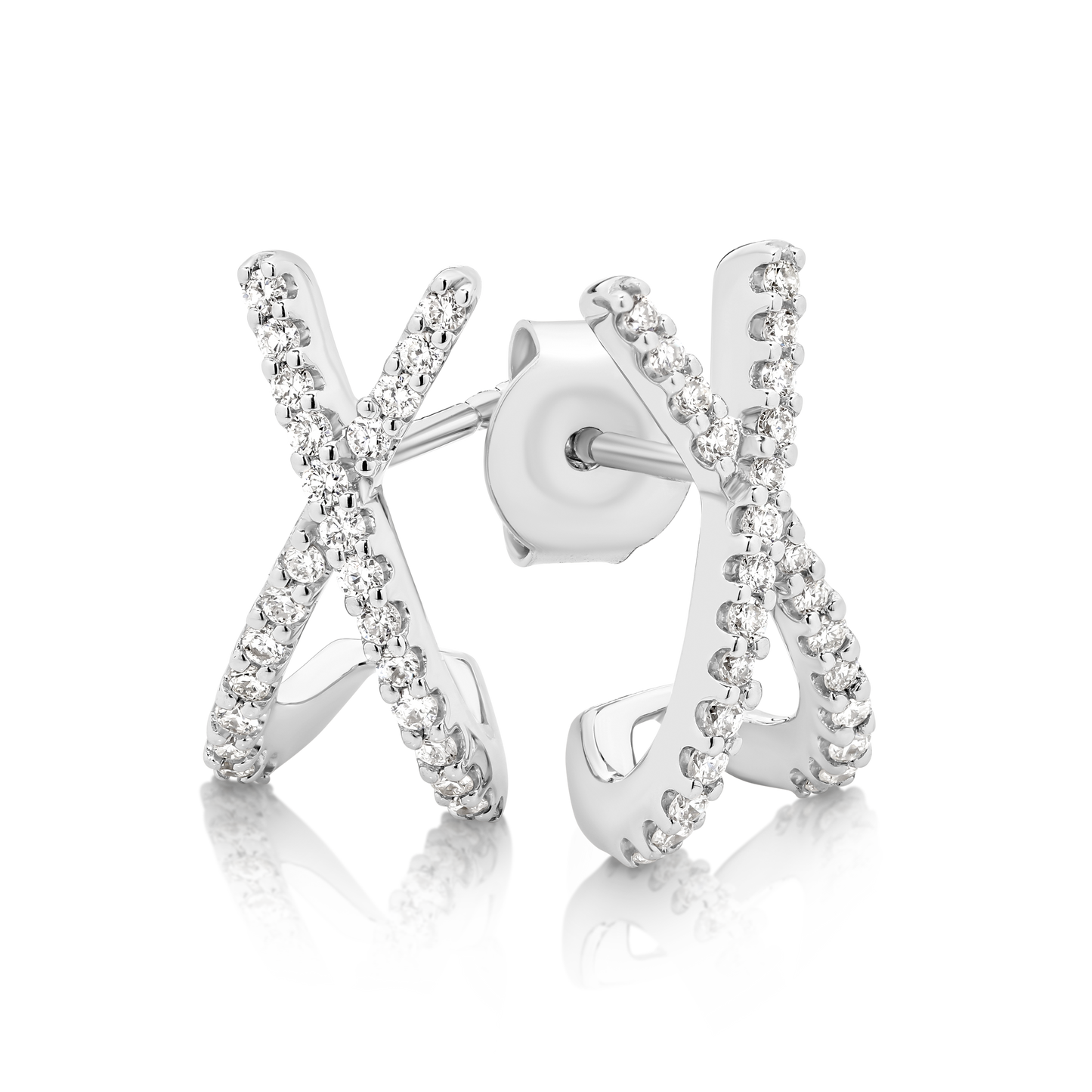 Levont Criss Cross Diamond Earring Studs