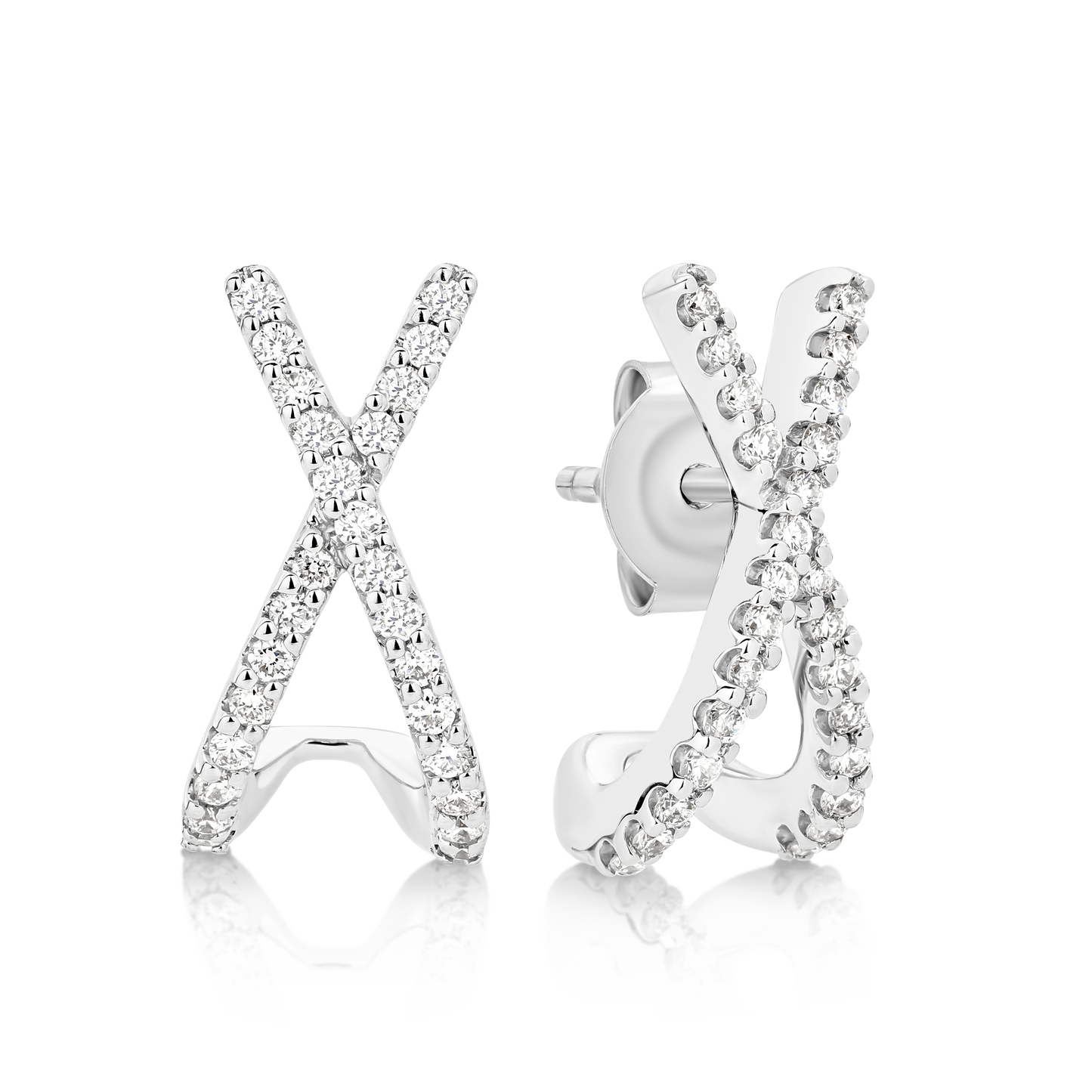 Levont Criss Cross Diamond Earring Studs