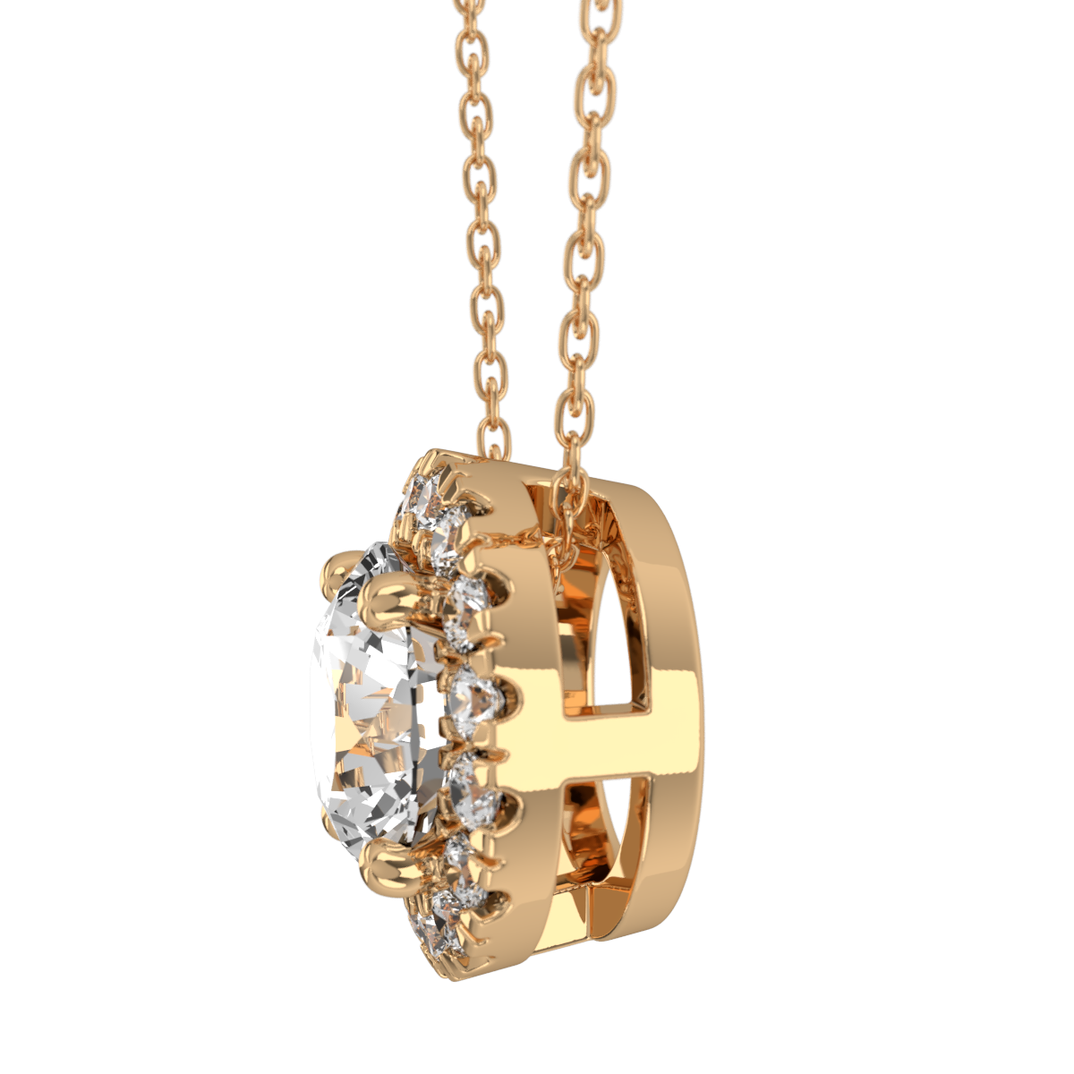 Levont Atelier Round Brilliant Scallop Set Pendant