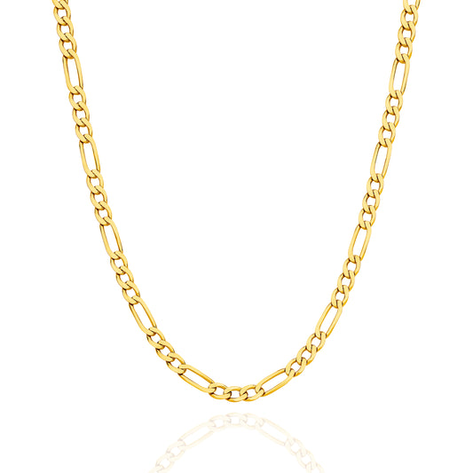 Levont Yellow Gold Flat Diamond Cut Figaro 1+3 Chain