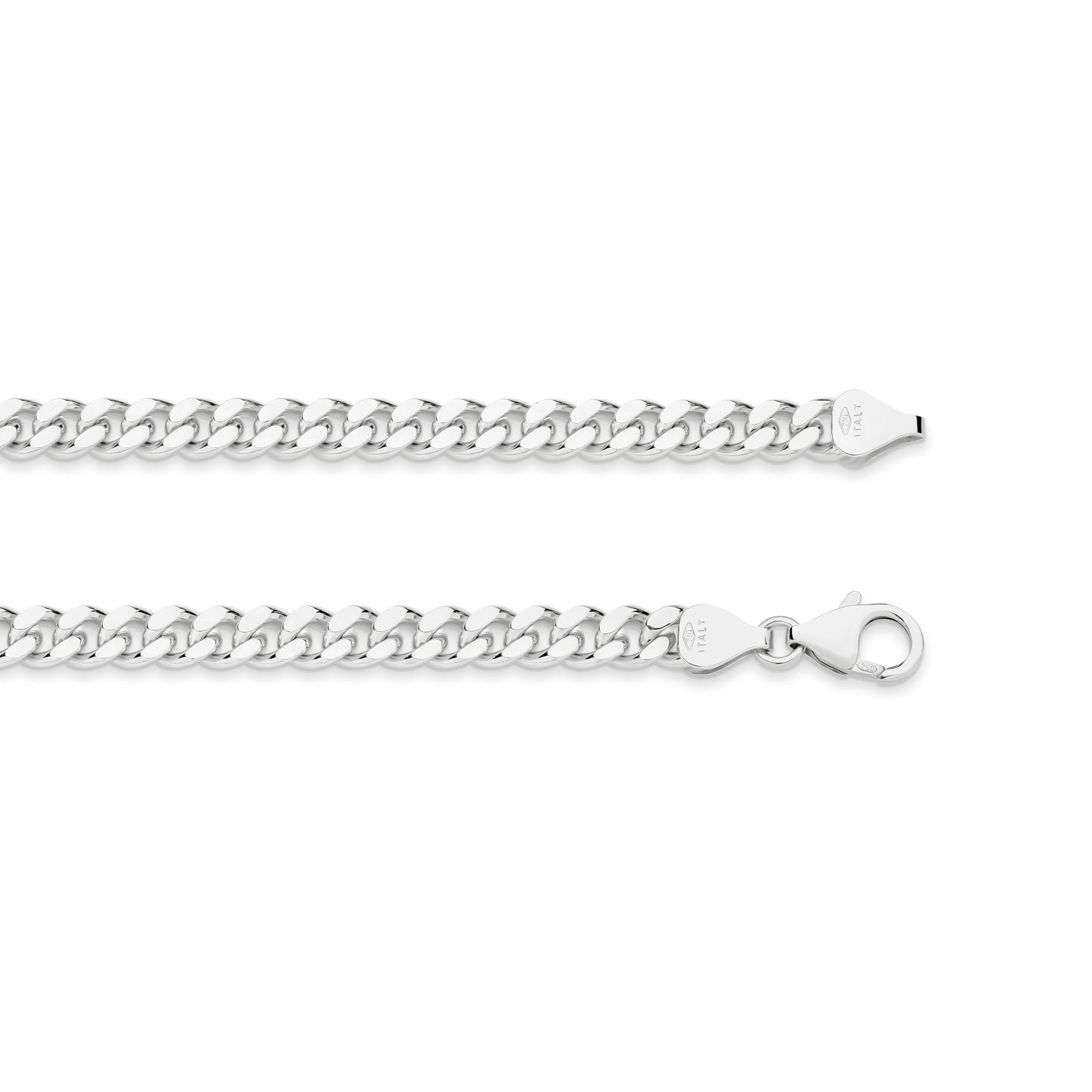 Levont White Gold Diamond Cut Curb Chain