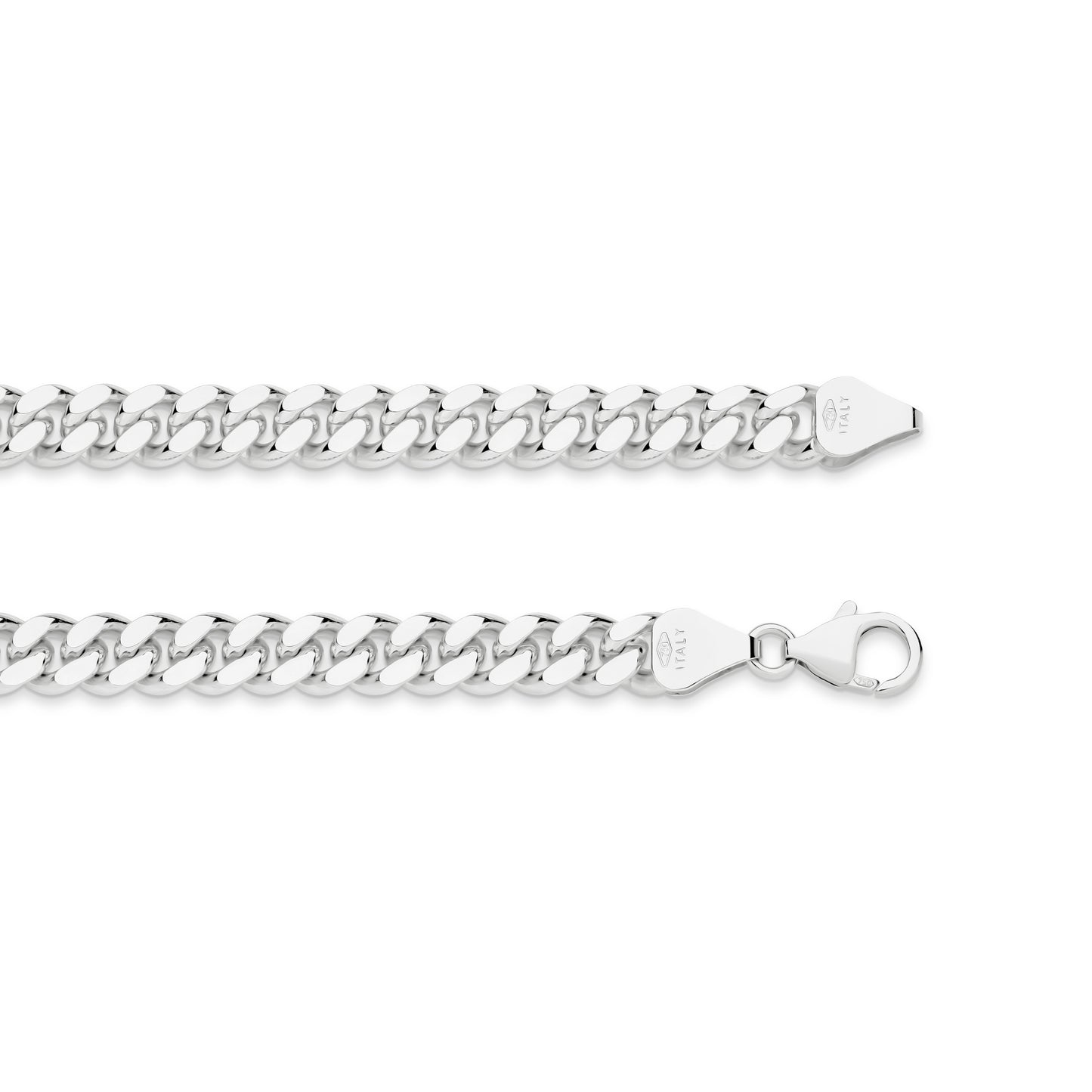 Levont White Gold Diamond Cut Curb Chain