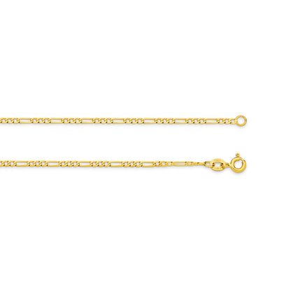 Levont Yellow Gold Flat Diamond Cut Figaro 1+3 Chain