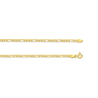 Levont Yellow Gold Flat Diamond Cut Figaro 1+3 Chain