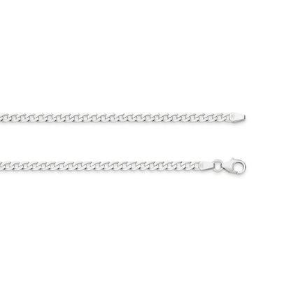 Levont White Gold Diamond Cut Flat Curb Chain