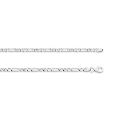 Levont White Gold Flat Diamond Cut Figaro 1+3 Chain