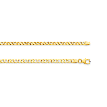 Levont Yellow Gold Diamond Cut Flat Curb Chain