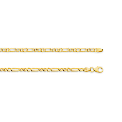 Levont Yellow Gold Flat Diamond Cut Figaro 1+3 Chain