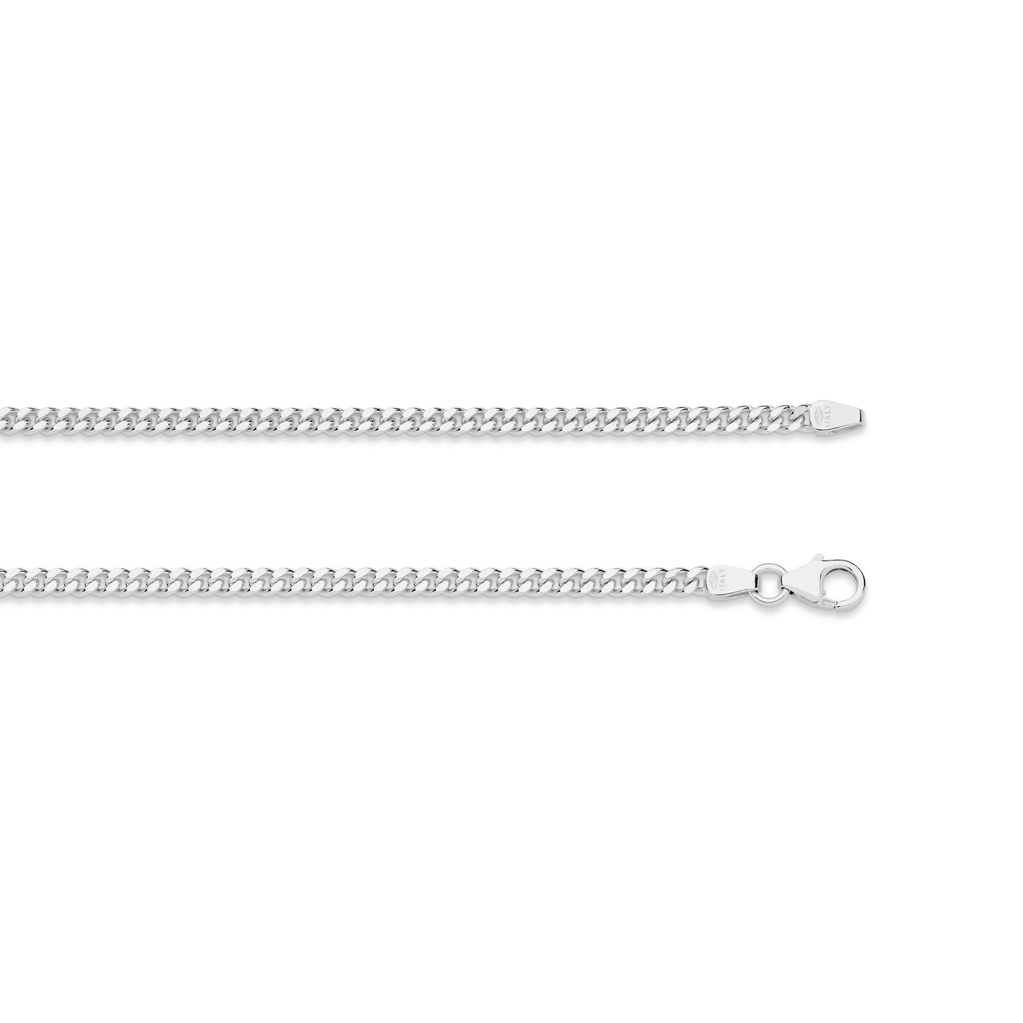Levont White Gold Diamond Cut Curb Chain
