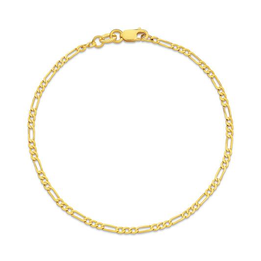 Levont 1.92mm Figaro 1+3 Gold Bracelet