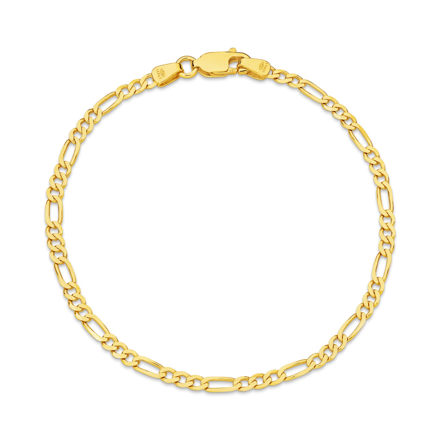 Levont 2.4mm Figaro 1+3 Gold Bracelet