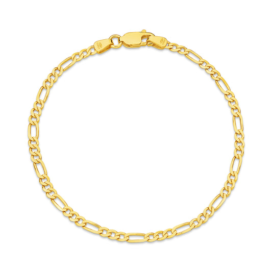 Levont 2.4mm Figaro 1+3 Gold Bracelet