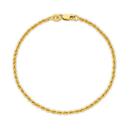 Levont 2.18mm Hollow Diamond Cut Rope Bracelet