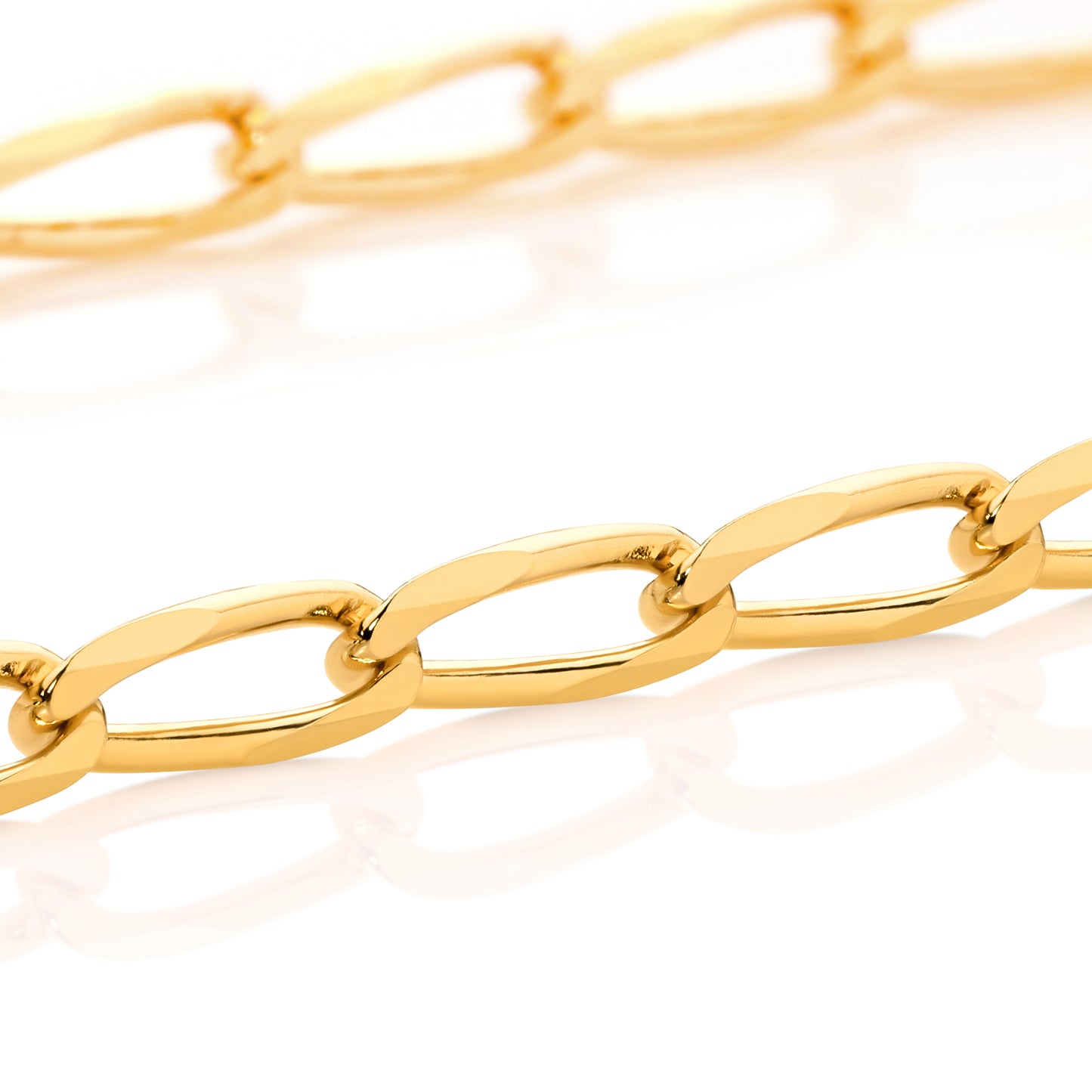 Levont Diamond Cut Flat Curb Long Links Chain