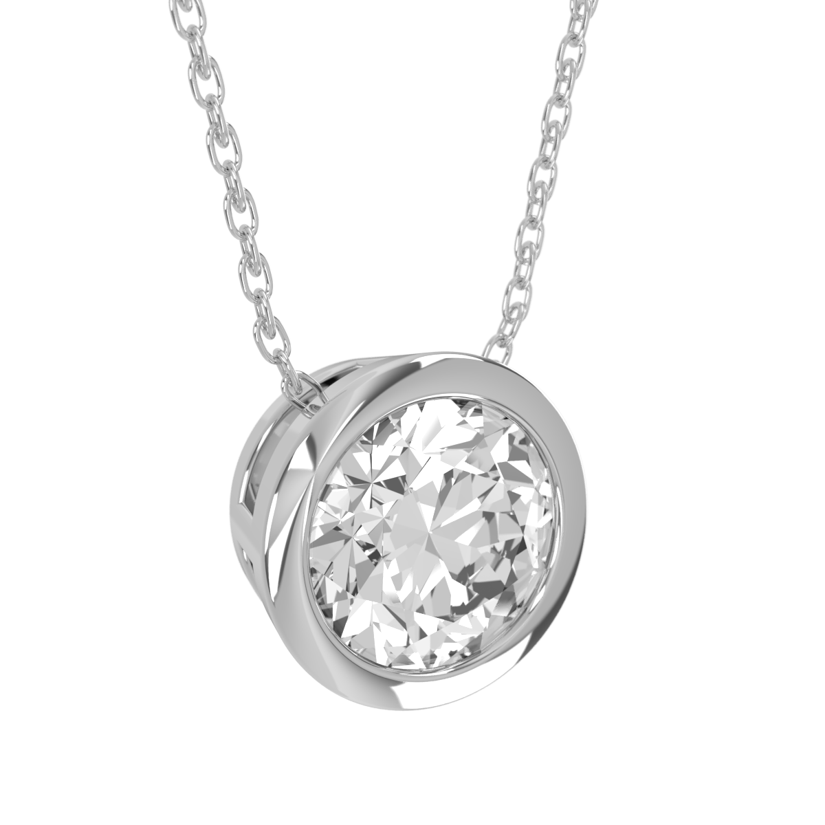 Levont Atelier Round Brilliant Bezel Set Slider Pendant
