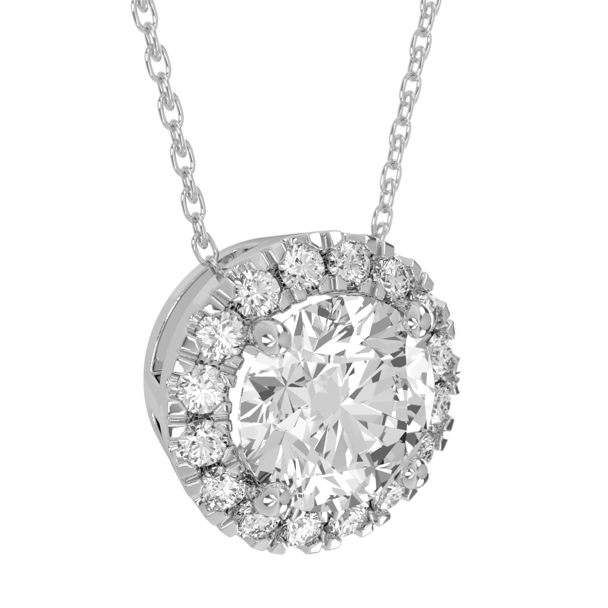Levont Atelier Round Brilliant Scallop Set Pendant