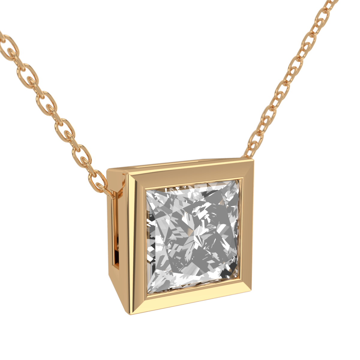 Levont Atelier Princess Cut Bezel Set Slider Pendant