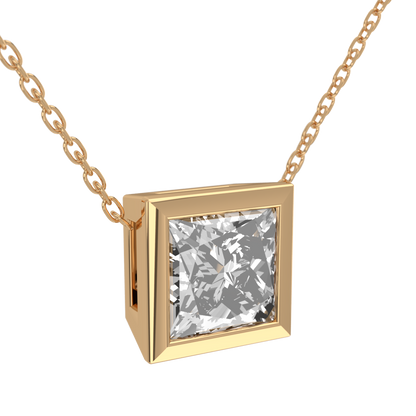 Levont Atelier Princess Cut Bezel Set Slider Pendant