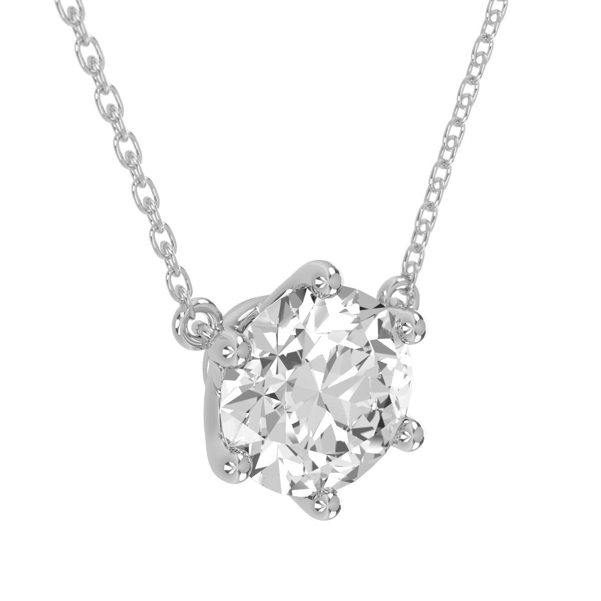 Levont Atelier Round Brilliant Six Claw Floating Pendant