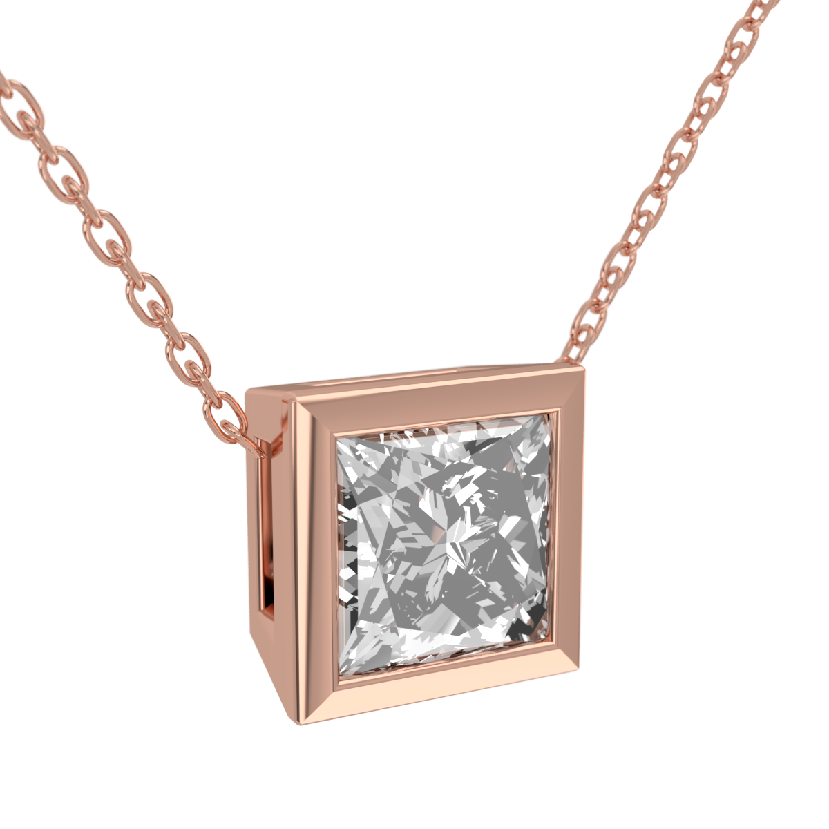 Levont Atelier Princess Cut Bezel Set Slider Pendant