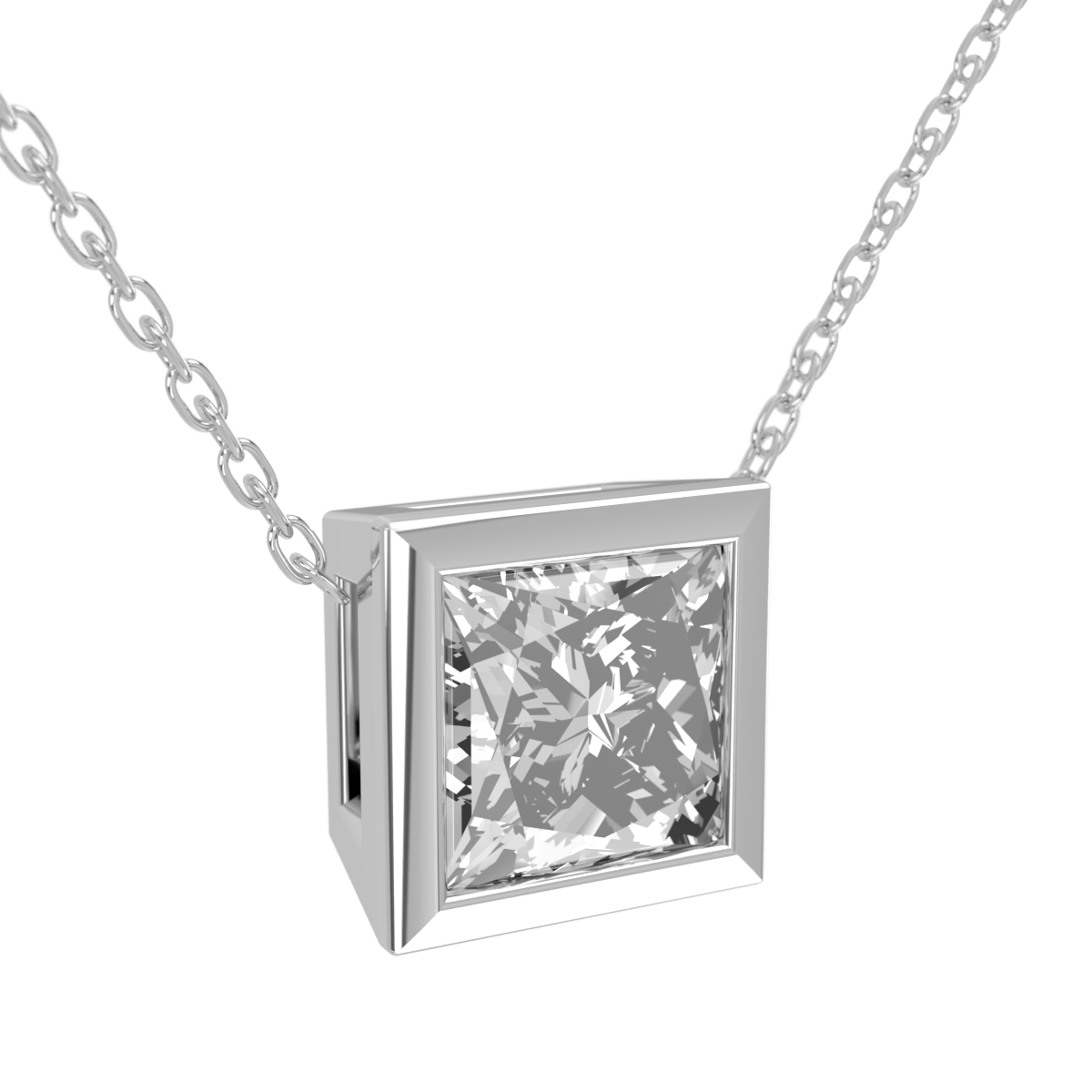 Levont Atelier Princess Cut Bezel Set Slider Pendant