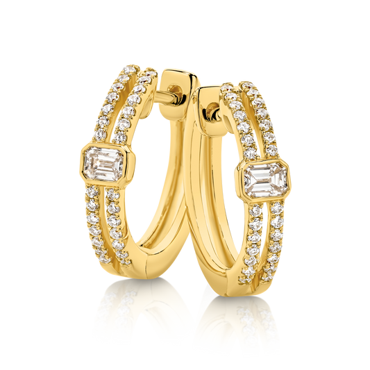 Levont Gold Hoop Diamond Earrings