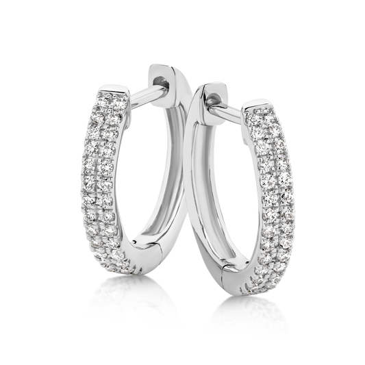 Levont White Gold Hoop Diamond Earrings