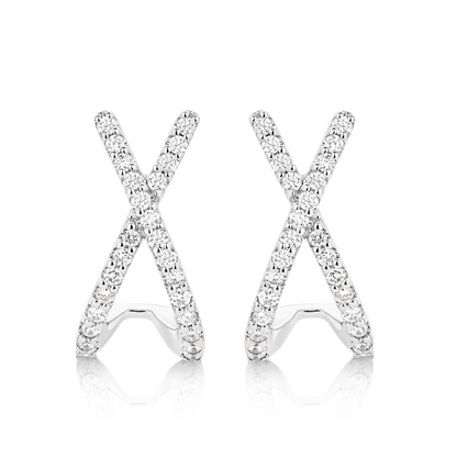 Levont Criss Cross Diamond Earring Studs
