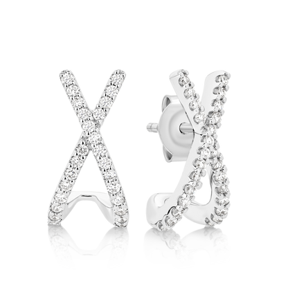 Levont Criss Cross Diamond Earring Studs