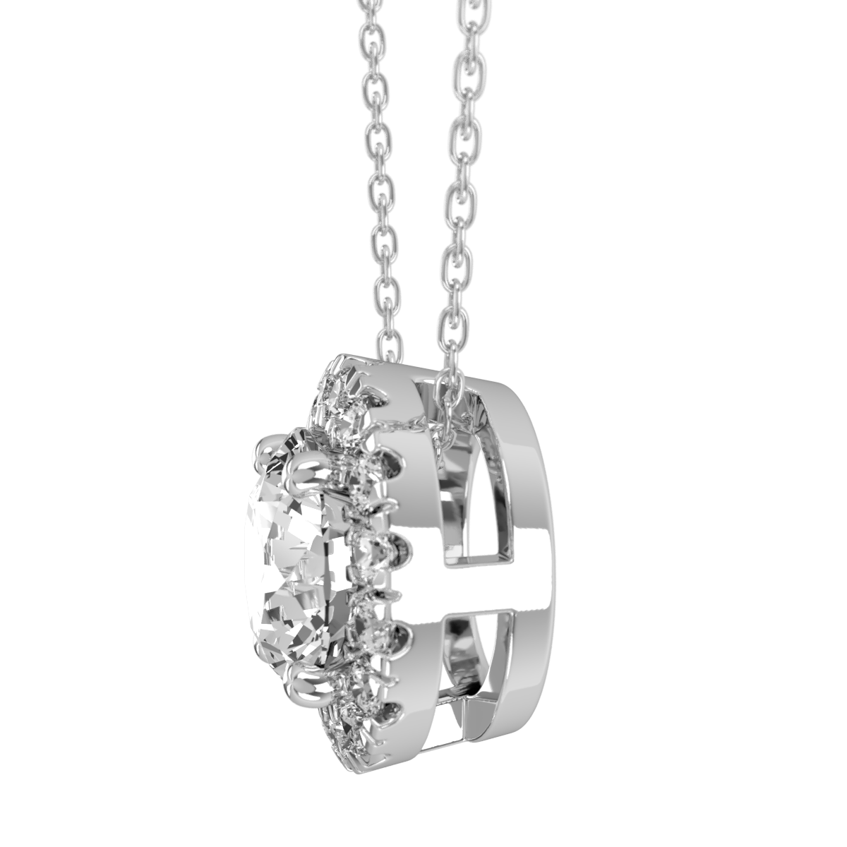 Levont Atelier Round Brilliant Scallop Set Pendant