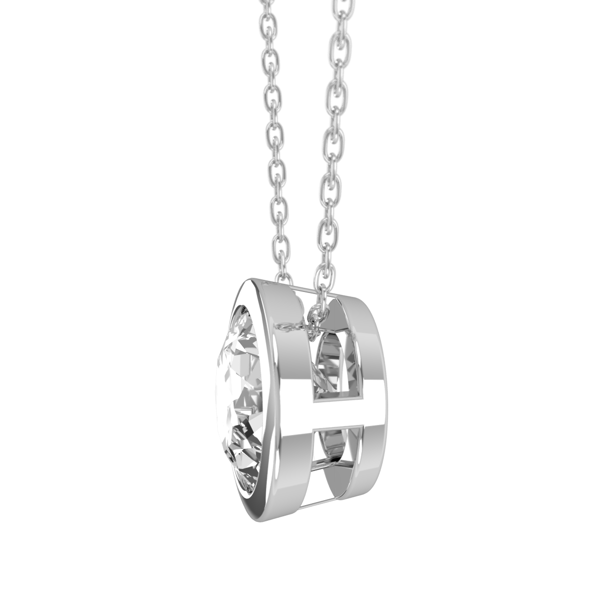 Levont Atelier Round Brilliant Bezel Set Slider Pendant