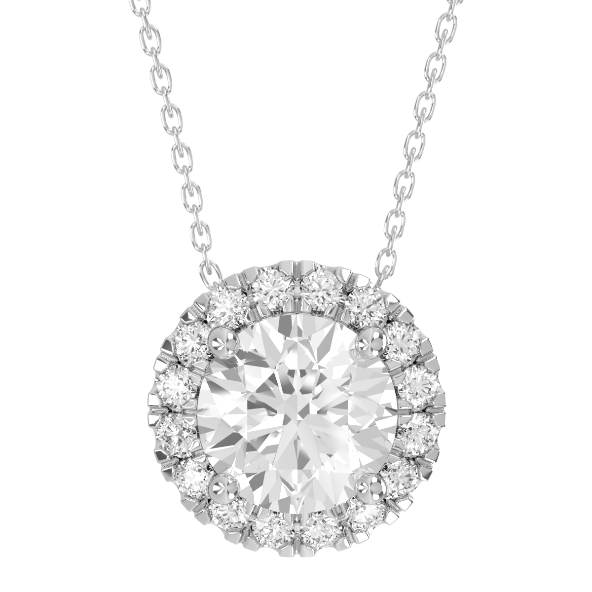 Levont Atelier Round Brilliant Scallop Set Pendant