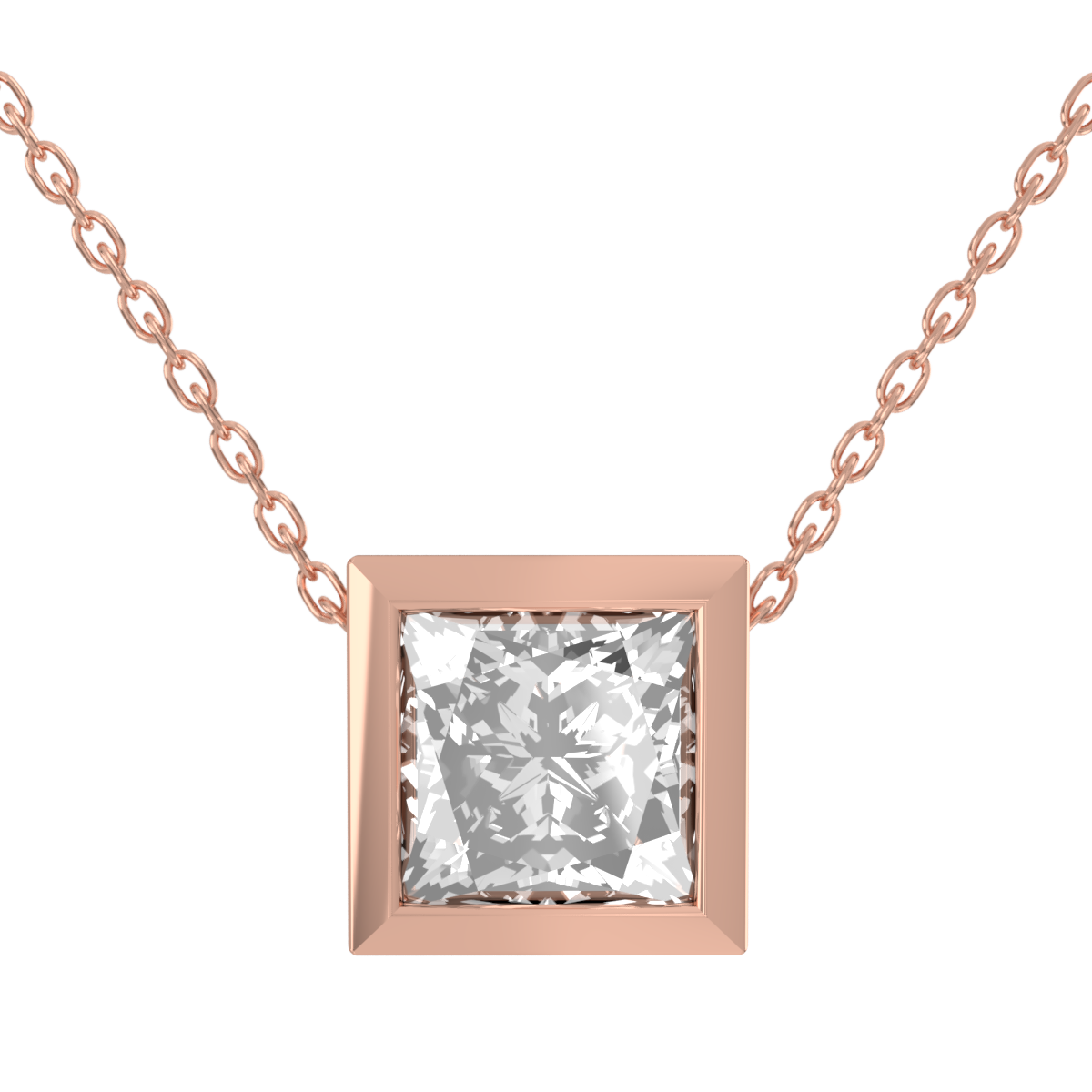 Levont Atelier Princess Cut Bezel Set Slider Pendant