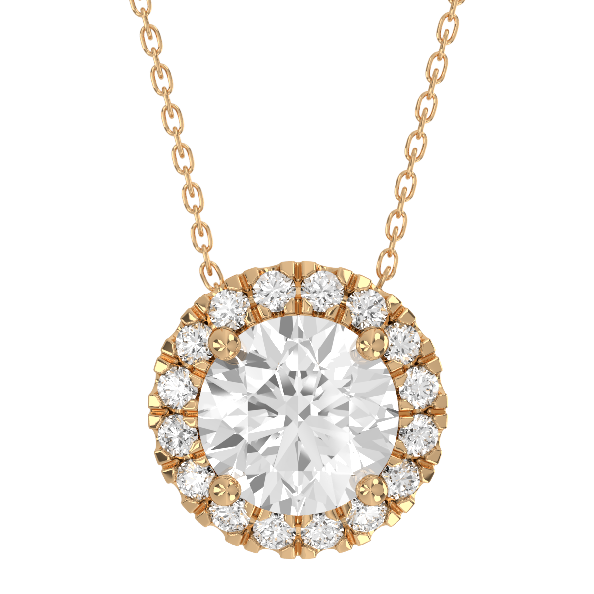 Levont Atelier Round Brilliant Scallop Set Pendant