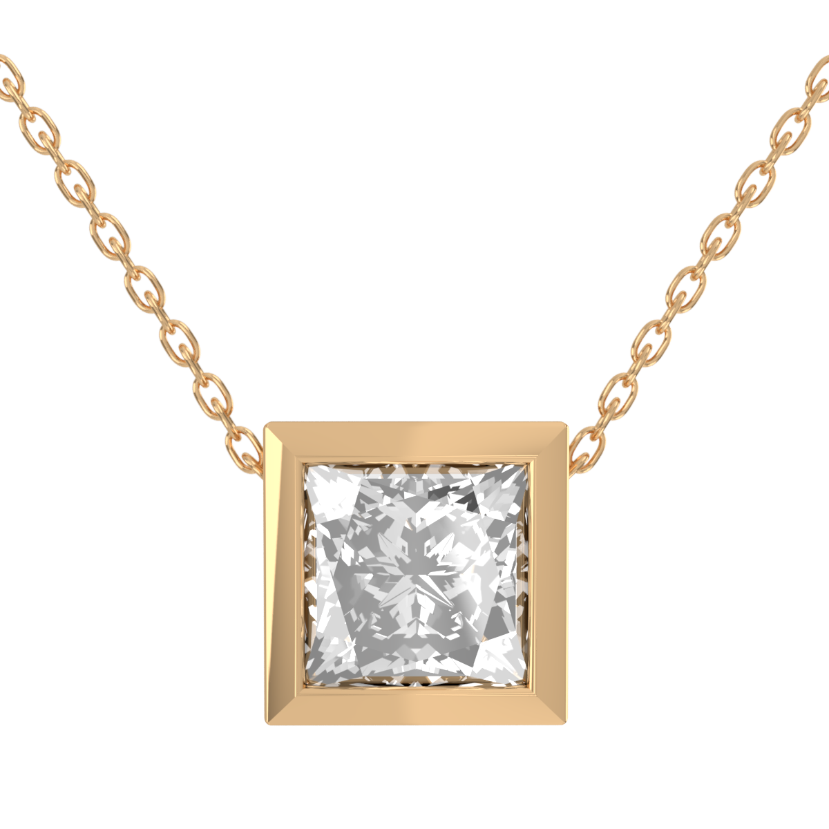 Levont Atelier Princess Cut Bezel Set Slider Pendant