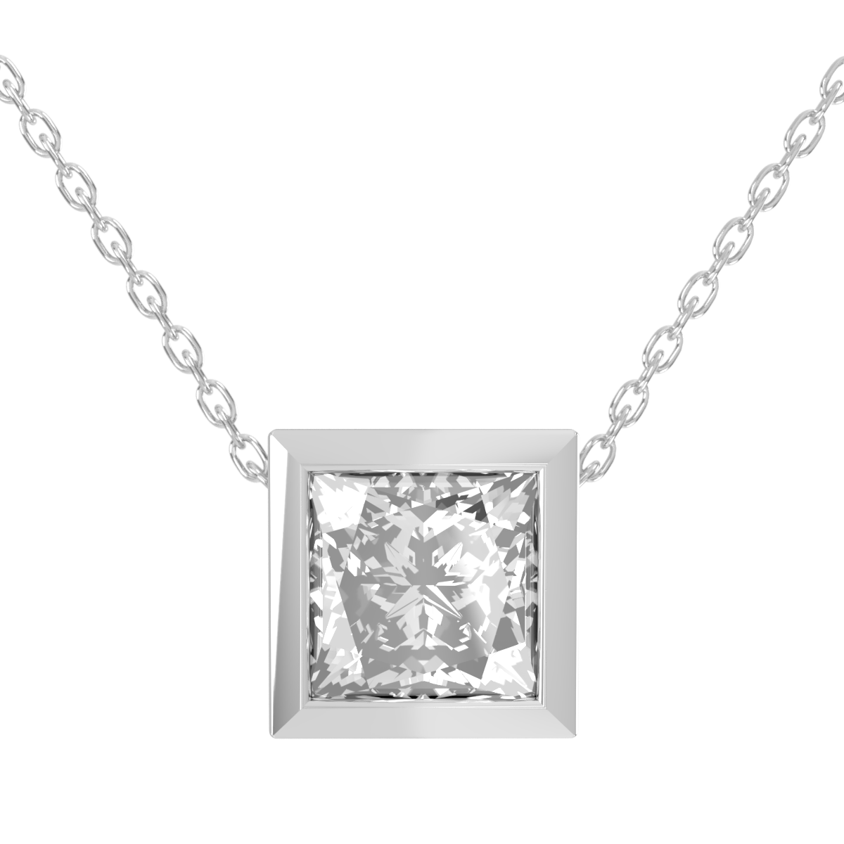 Levont Atelier Princess Cut Bezel Set Slider Pendant